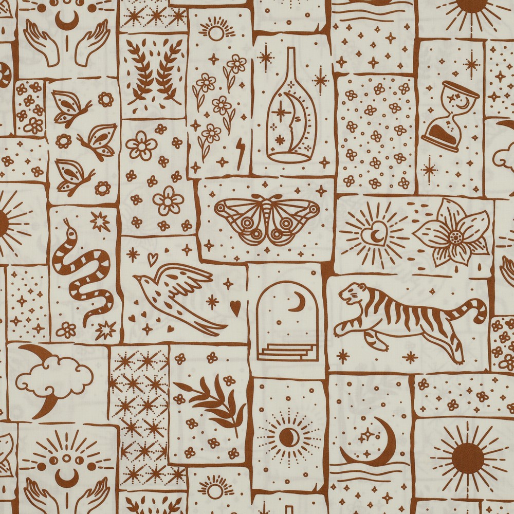 Poplin katoen – bohemian off white