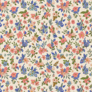 Hydrofiel - ecru roze bloemen