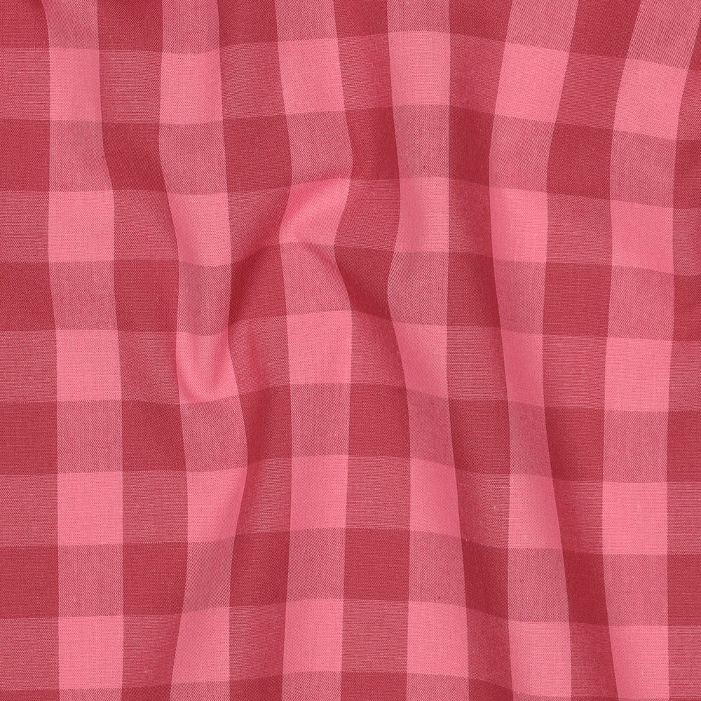Yarn dyed katoen – checks mauve bordeaux