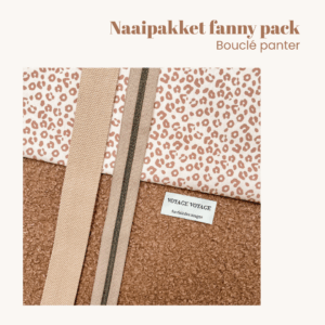 Naaipakket fanny pack - bouclé panter