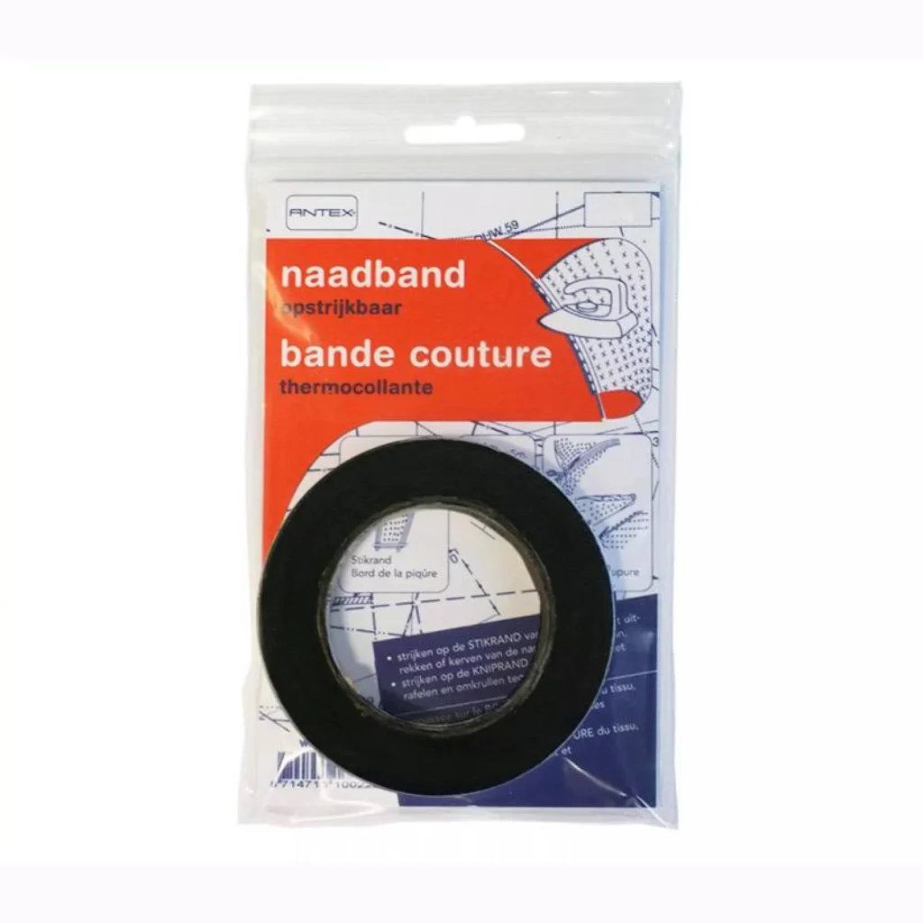 Naadband opstrijkbaar zwart