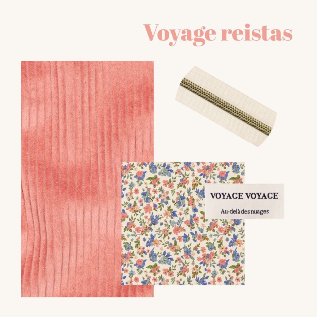 Naaipakket reistas - corduroy zalm