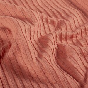 Rib jersey ruffle jacquard - koraal