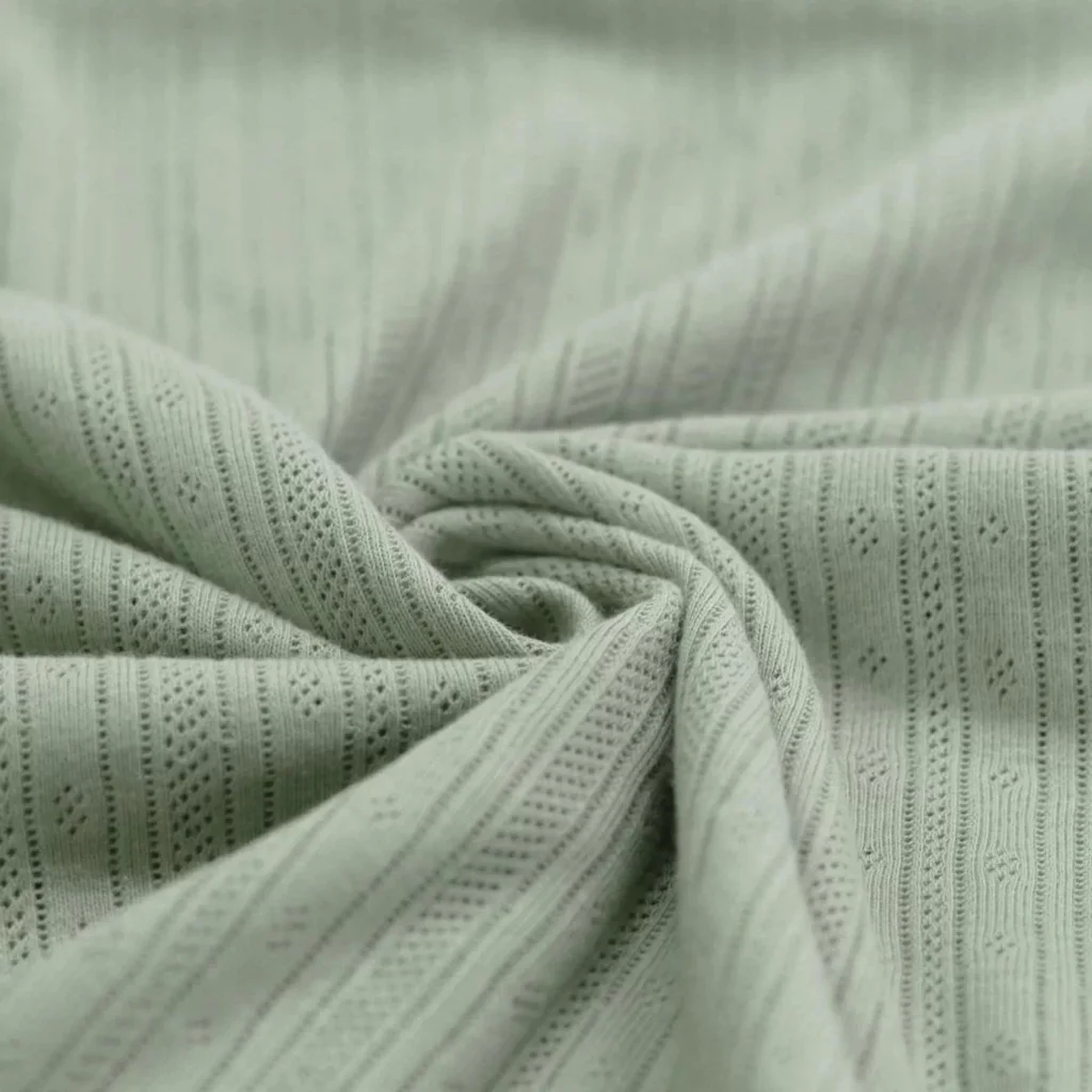Pointelle ajour jersey strepen - dusty green
