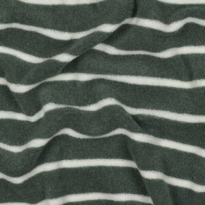 Katoenen badstof yarn dyed strepen - sage/ecru