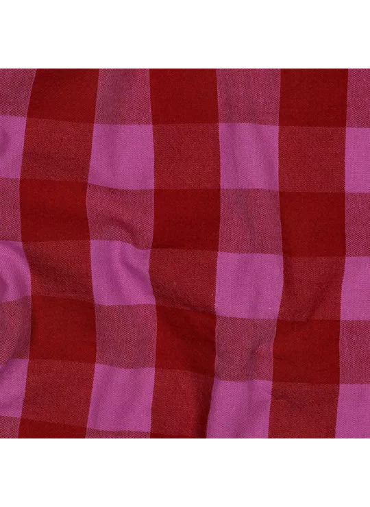 Yarn dyed katoen – checks roze/rood