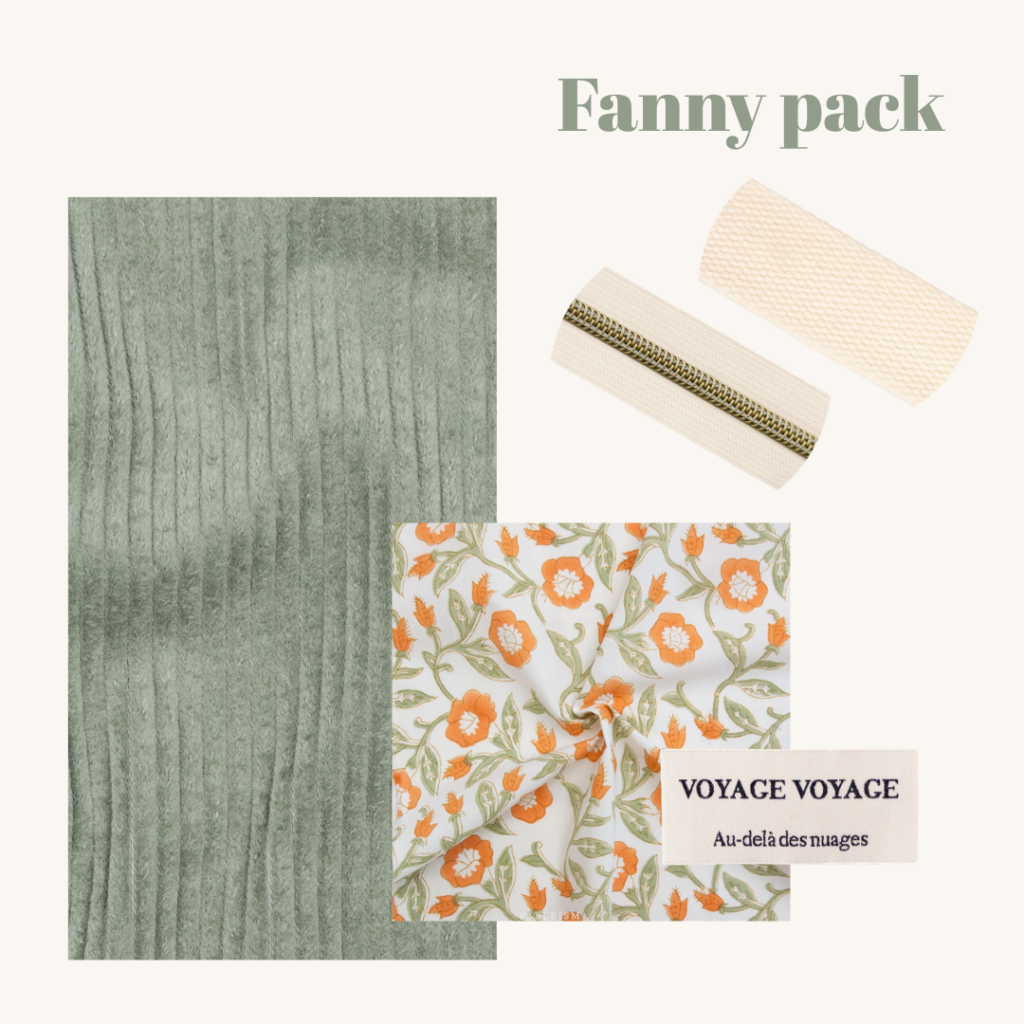 Naaipakket fanny pack - sage corduroy