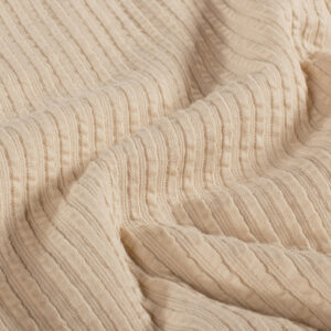 Rib jersey ruffle jacquard - beige