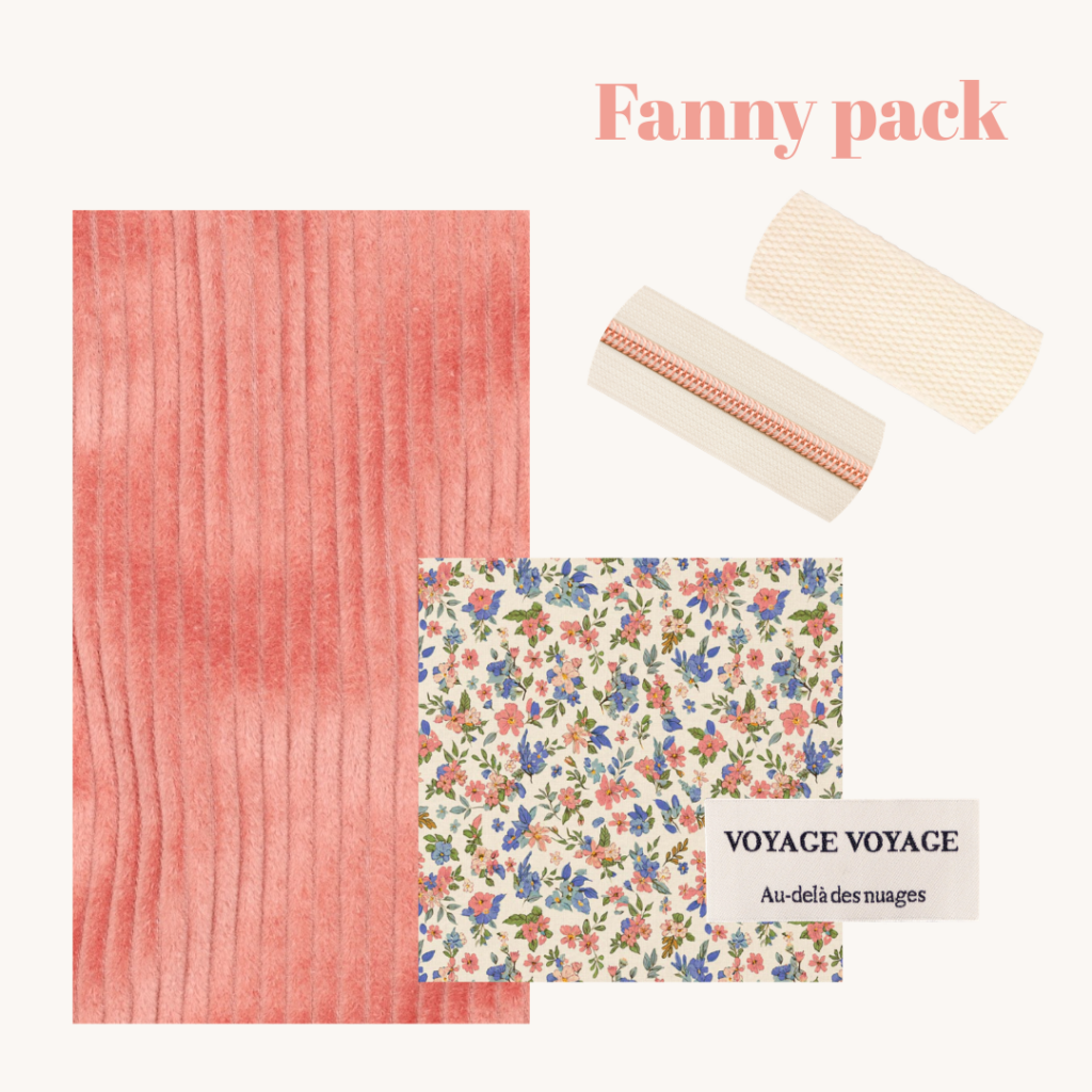 Naaipakket fanny pack - zalm corduroy