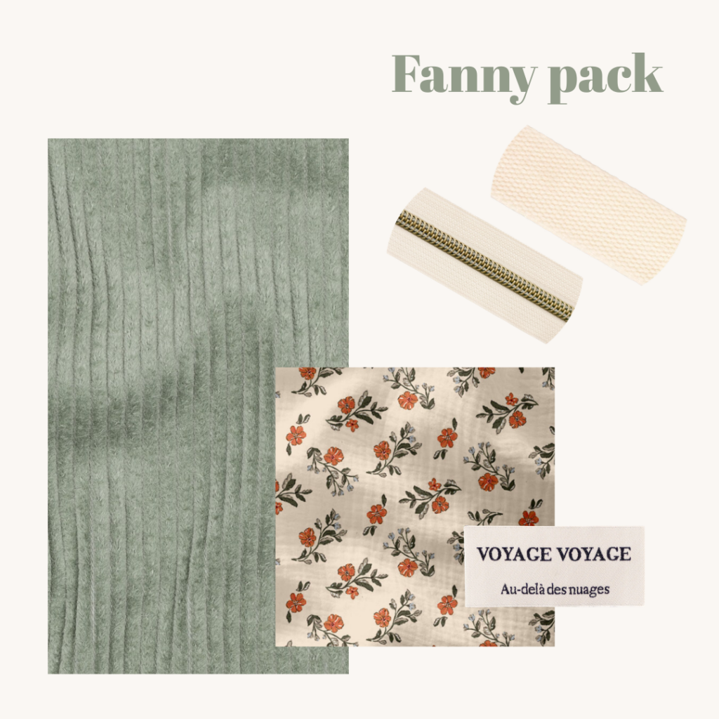Naaipakket fanny pack - sage corduroy