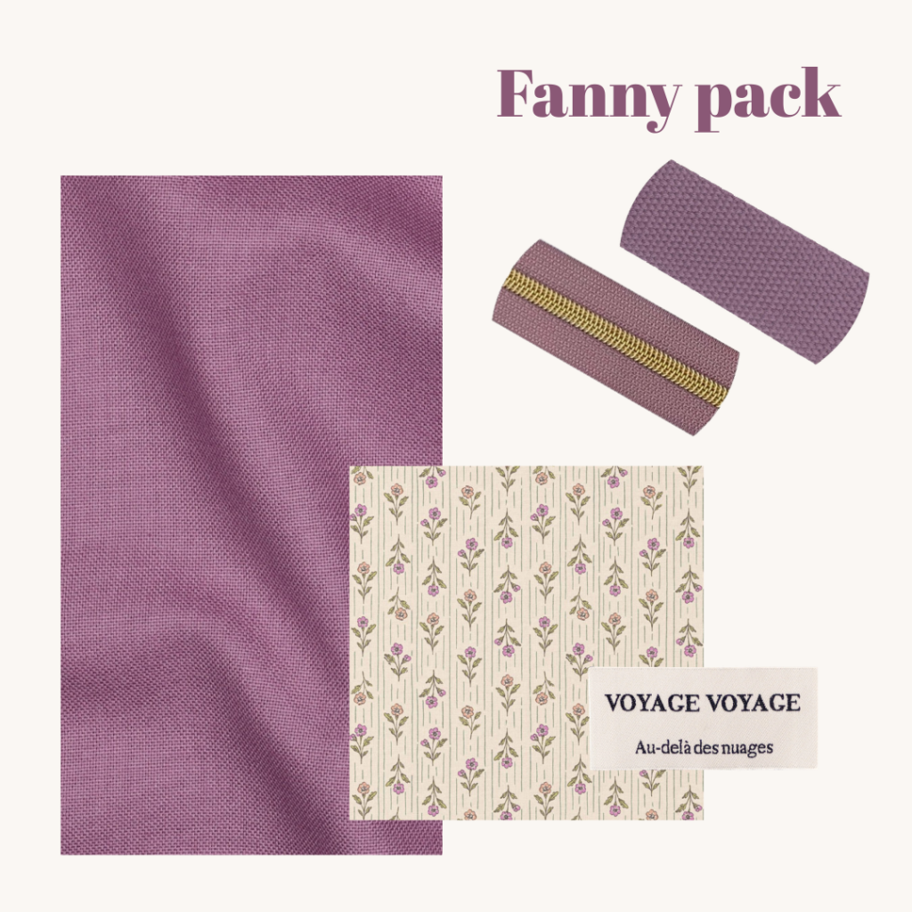 Naaipakket fanny pack - mauve canvas