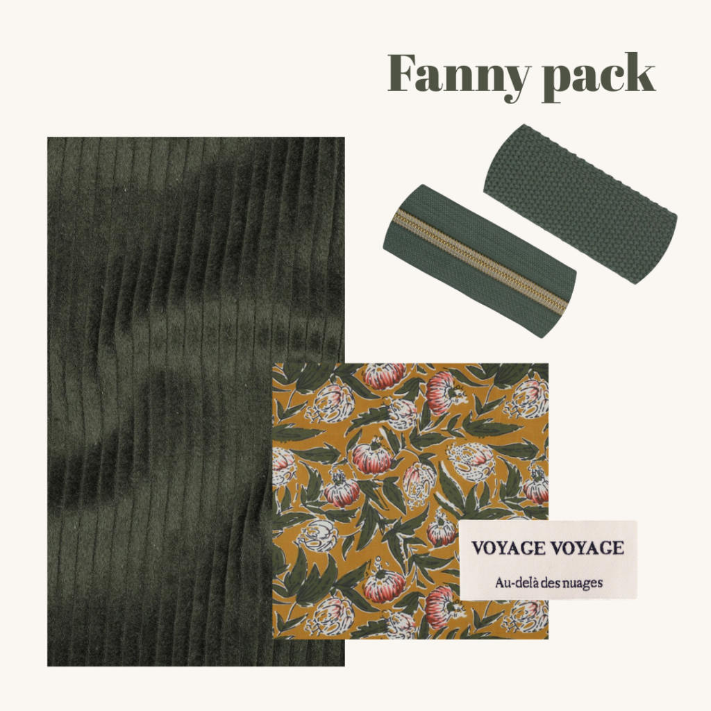 Naaipakket fanny pack - blockprint green