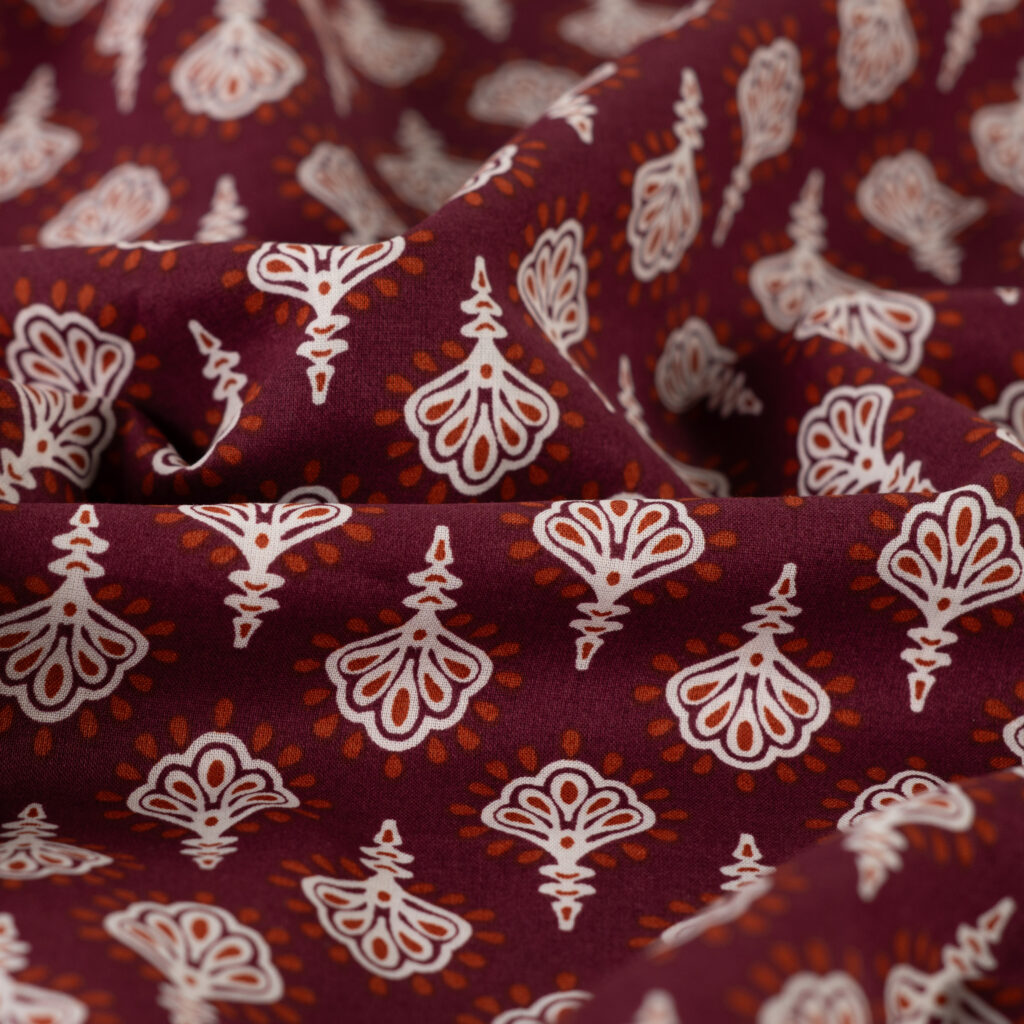 Poplin katoen - boho burgundy
