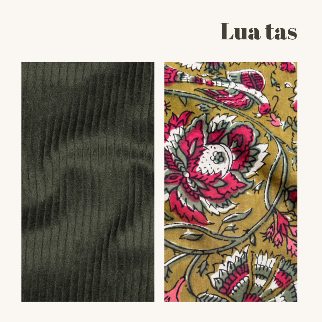 Naaipakket Lua tas - groene corduroy