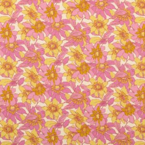 Seersucker - roze bloemen
