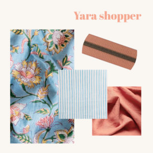 Naaipakket shopper - blauwe blockprint