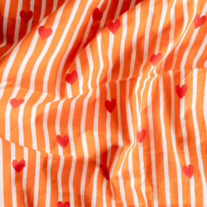 Indiase blockprint - oranje hartjes
