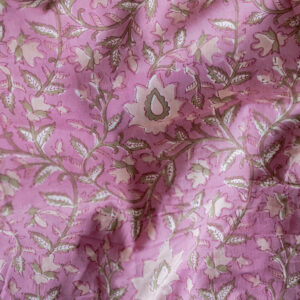 Indiase blockprint - oud paarse bloemen