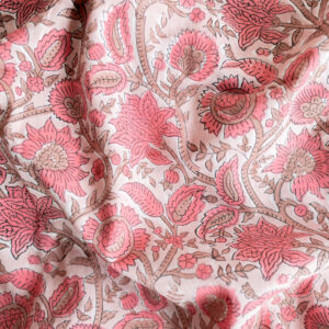 Indiase blockprint - oud rozee bloemen