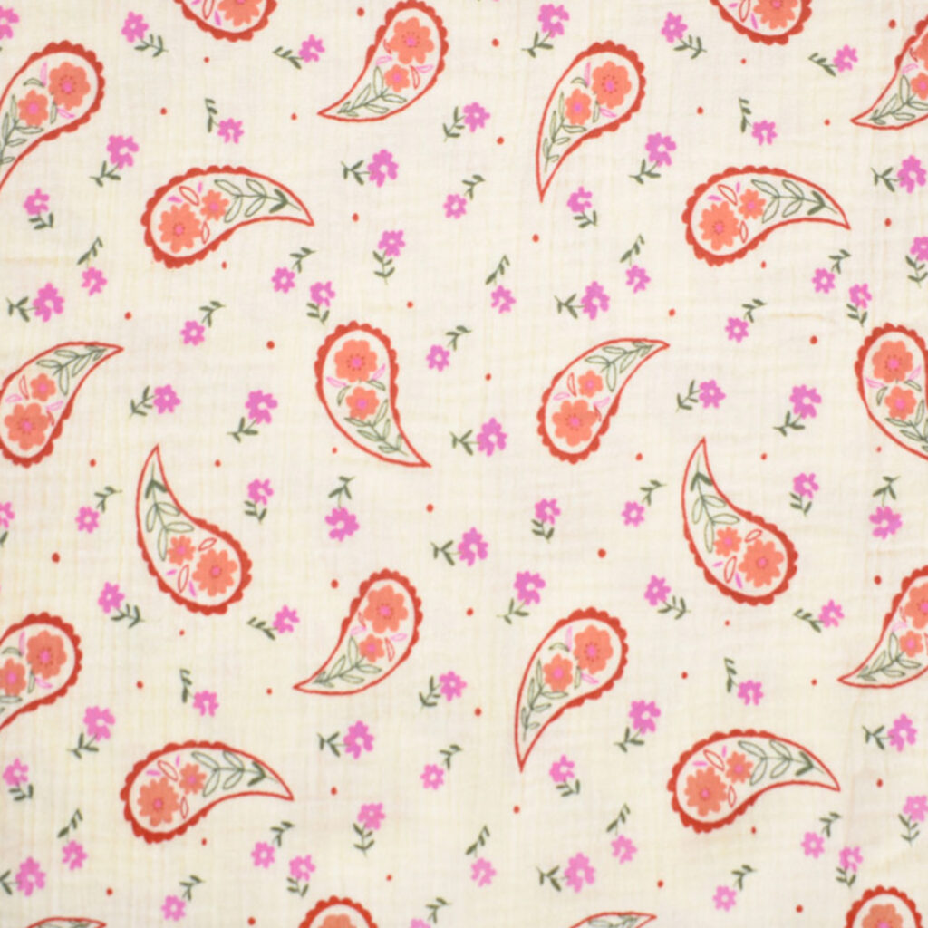 Hydrofiel - roze paisley bloemen